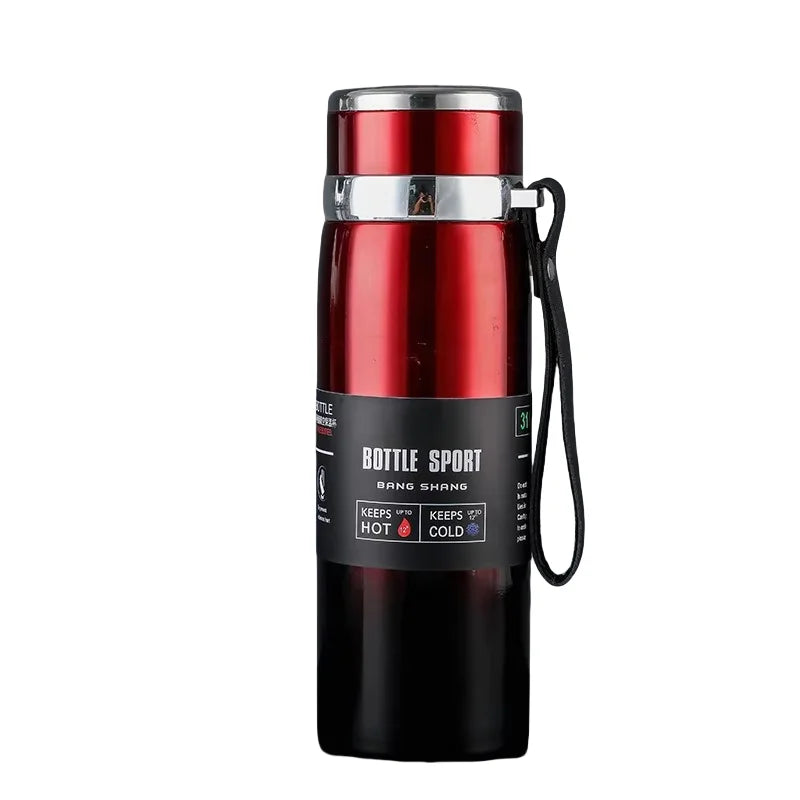 Thermal Water Bottle – 1 Liter Stainless Steel Flask With Double Wall Insulation - ZOOMNSTORE