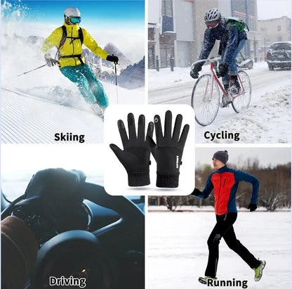 Thermal Winter Gloves - Water Resistant, Touch Screen & Anti Skid Design for Outdoor Sport - ZOOMNSTORE