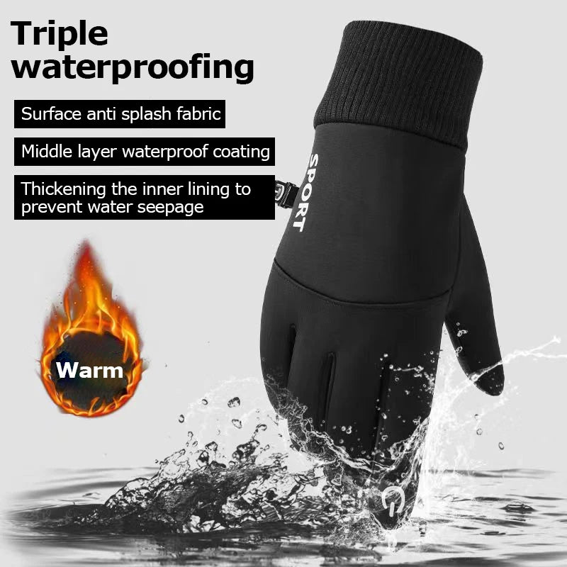 Thermal Winter Gloves - Water Resistant, Touch Screen & Anti Skid Design for Outdoor Sport - ZOOMNSTORE