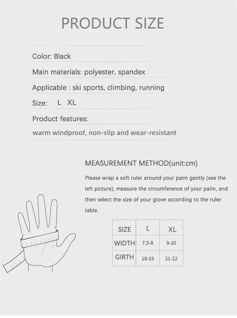 Thermal Winter Gloves - Water Resistant, Touch Screen & Anti Skid Design for Outdoor Sport - ZOOMNSTORE