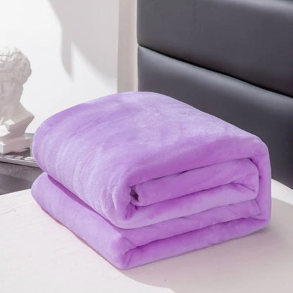 Solid Color Fleece Blanket - All Seasons Machine Washable - ZOOMNSTORE