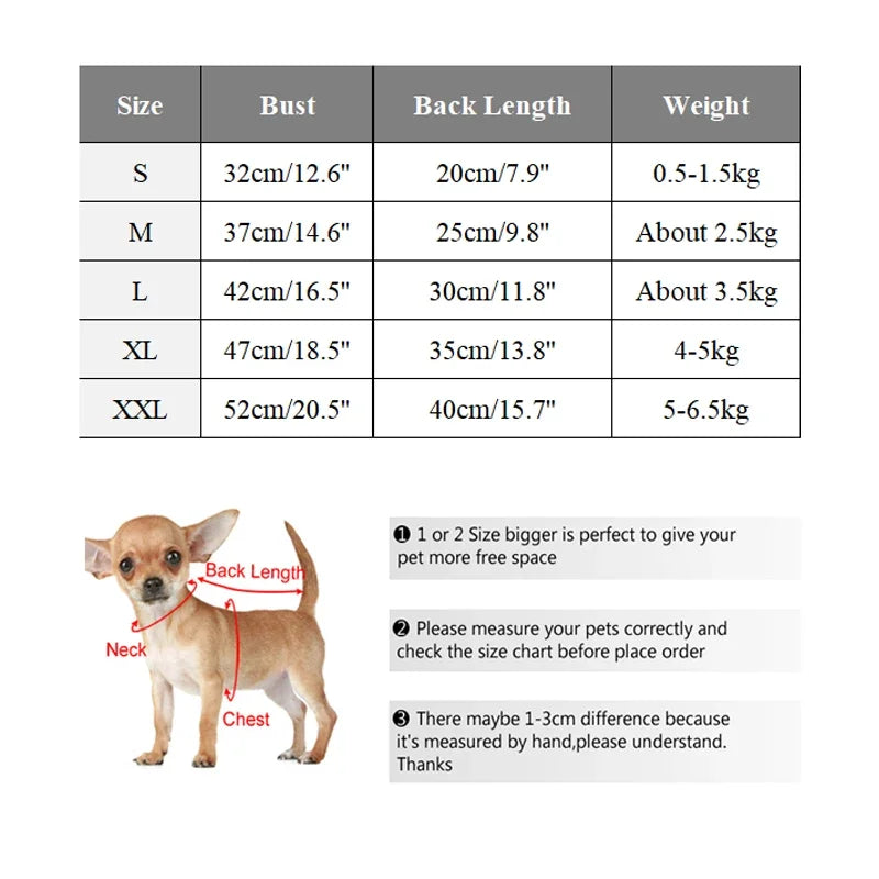 Thick Fleece Dog Coat - Warm Jacket for Small Medium Dogs - ZOOMNSTORE
