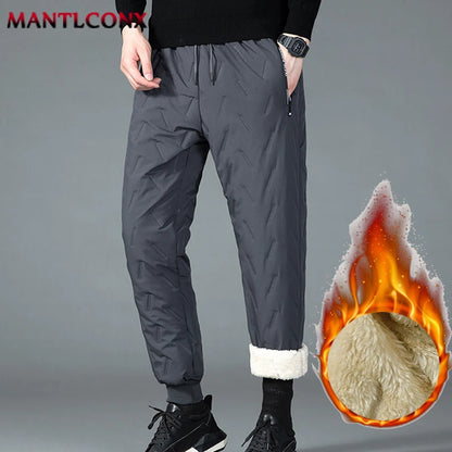 Thicken Warm Winter Pants for Men Sweatpants Casual Thicken Joggers Pants Male Thermal Trousers Black Gray Pants Men Windbreak - ZOOMNSTORE