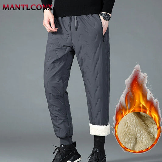 Thicken Warm Winter Pants for Men Sweatpants Casual Thicken Joggers Pants Male Thermal Trousers Black Gray Pants Men Windbreak - ZOOMNSTORE