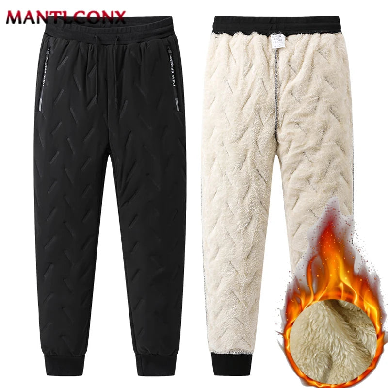 Thicken Warm Winter Pants for Men Sweatpants Casual Thicken Joggers Pants Male Thermal Trousers Black Gray Pants Men Windbreak - ZOOMNSTORE