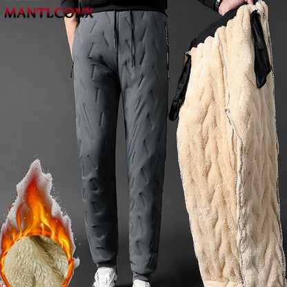 Thicken Warm Winter Pants for Men Sweatpants Casual Thicken Joggers Pants Male Thermal Trousers Black Gray Pants Men Windbreak - ZOOMNSTORE