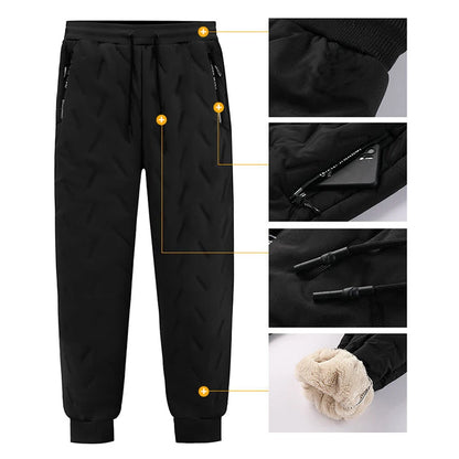Thicken Warm Winter Pants for Men Sweatpants Casual Thicken Joggers Pants Male Thermal Trousers Black Gray Pants Men Windbreak - ZOOMNSTORE