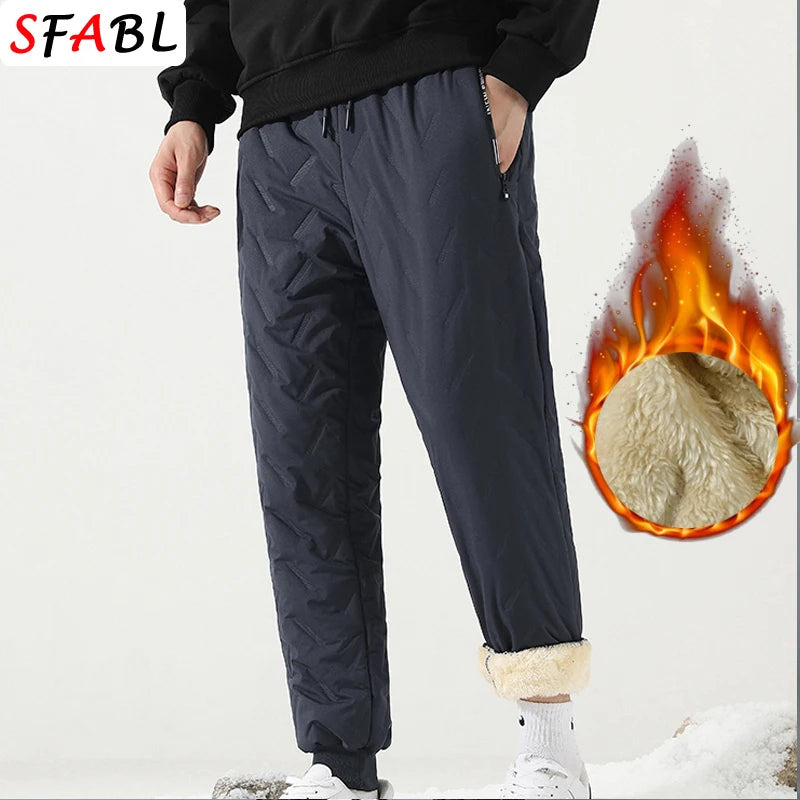 Thicken Warm Winter Pants for Men Sweatpants Casual Thicken Joggers Pants Male Thermal Trousers Black Gray Pants Men Windbreak - ZOOMNSTORE