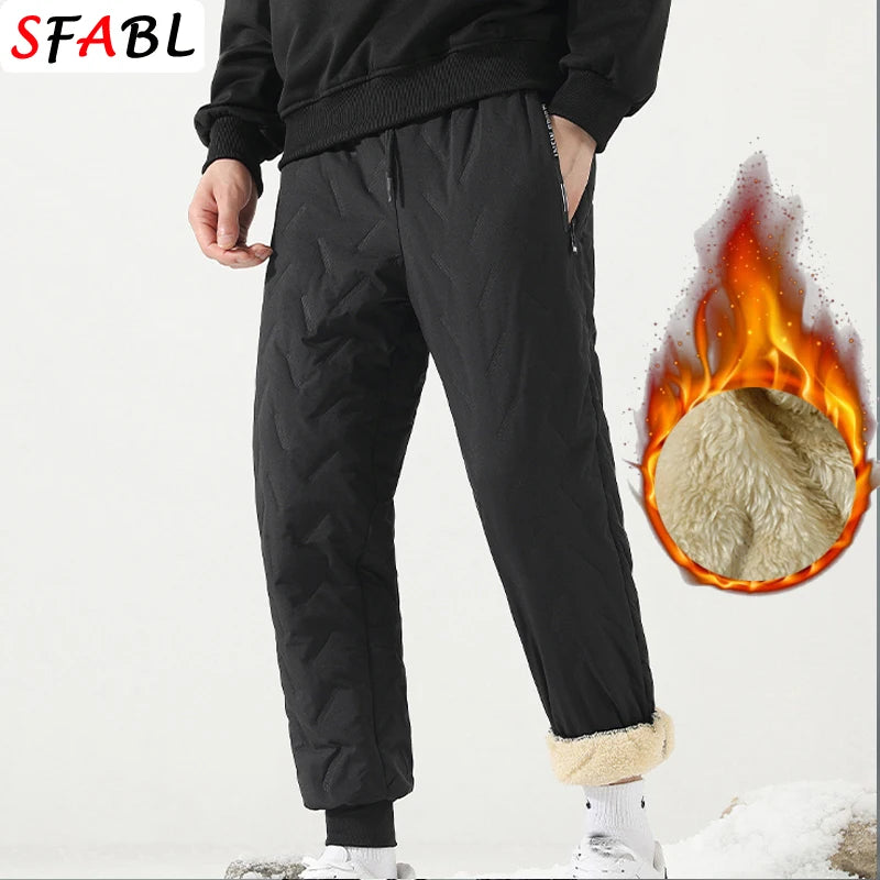 Thicken Warm Winter Pants for Men Sweatpants Casual Thicken Joggers Pants Male Thermal Trousers Black Gray Pants Men Windbreak - ZOOMNSTORE