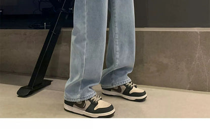Thiened Fce Lined Thi High Waist Loose Fits Jeans Womens Winter Straight Leg Wide Leg Trousers Wear Resistd Denimcloth... - ZOOMNSTORE