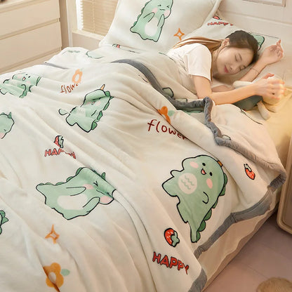 Capybara Print Blanket - Cute Thin Sofa Cover for Autumn  Winter Decor - ZOOMNSTORE