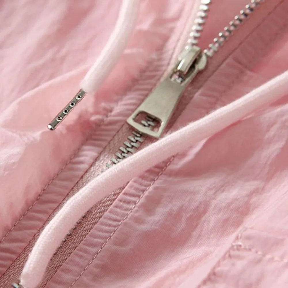 Womens UV Protection Long Sleeve Jacket - Lightweight Waterproof Outdoor Coat - ZOOMNSTORE