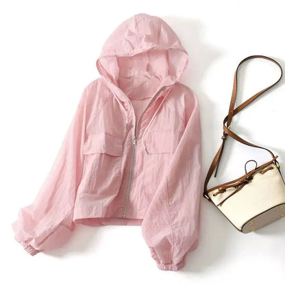 Womens UV Protection Long Sleeve Jacket - Lightweight Waterproof Outdoor Coat - ZOOMNSTORE