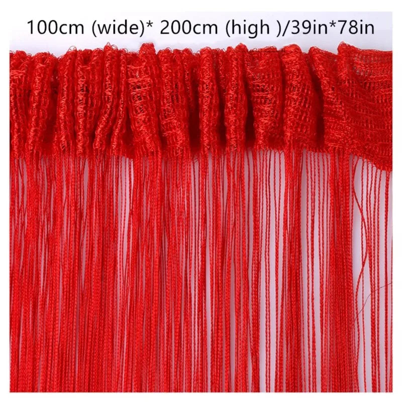 Thread Curtain Divider - 100CM x 200CM String Tassel Panel for Living Room Door Window - ZOOMNSTORE