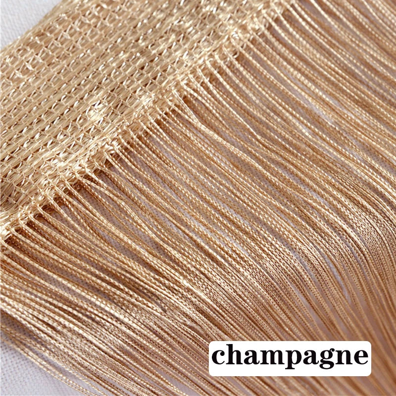 Thread Curtain Divider - 100CM x 200CM String Tassel Panel for Living Room Door Window - ZOOMNSTORE