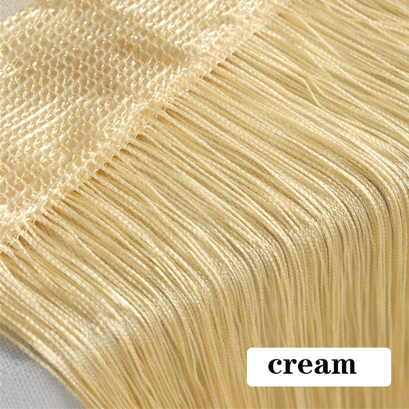 Thread Curtain Divider - 100CM x 200CM String Tassel Panel for Living Room Door Window - ZOOMNSTORE
