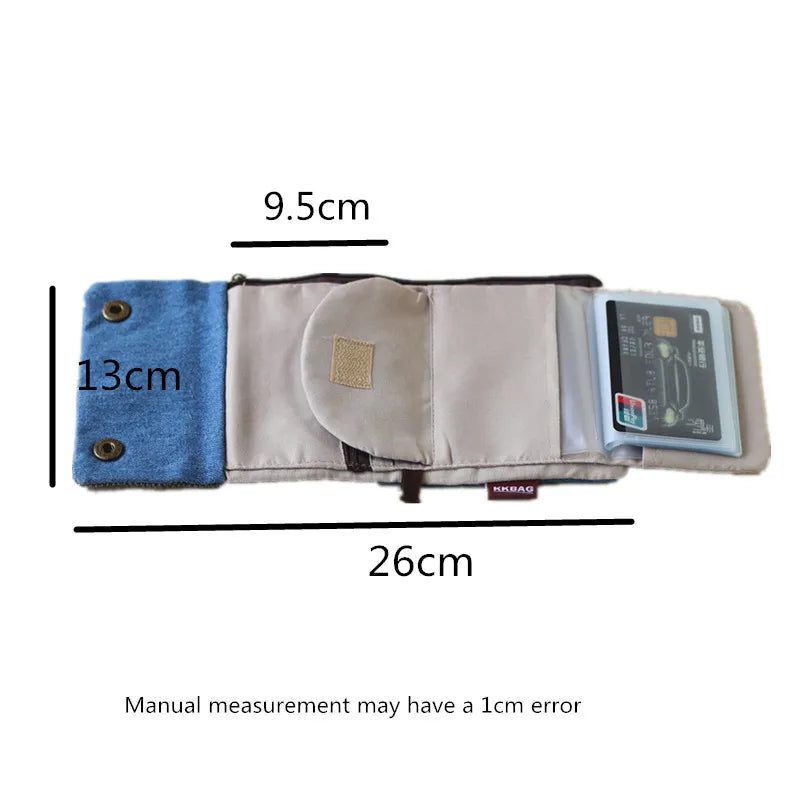 Handmade Three-Fold Fabric Wallet - Multi-Function Zipper Purse for Teens and Adults - ZOOMNSTORE
