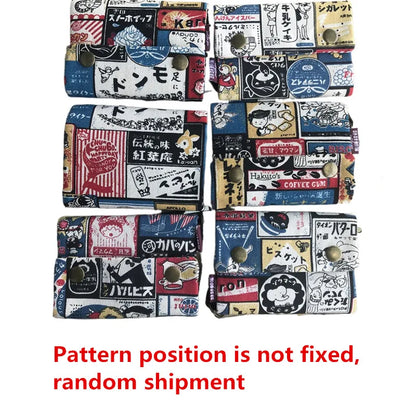 Handmade Three-Fold Fabric Wallet - Multi-Function Zipper Purse for Teens and Adults - ZOOMNSTORE