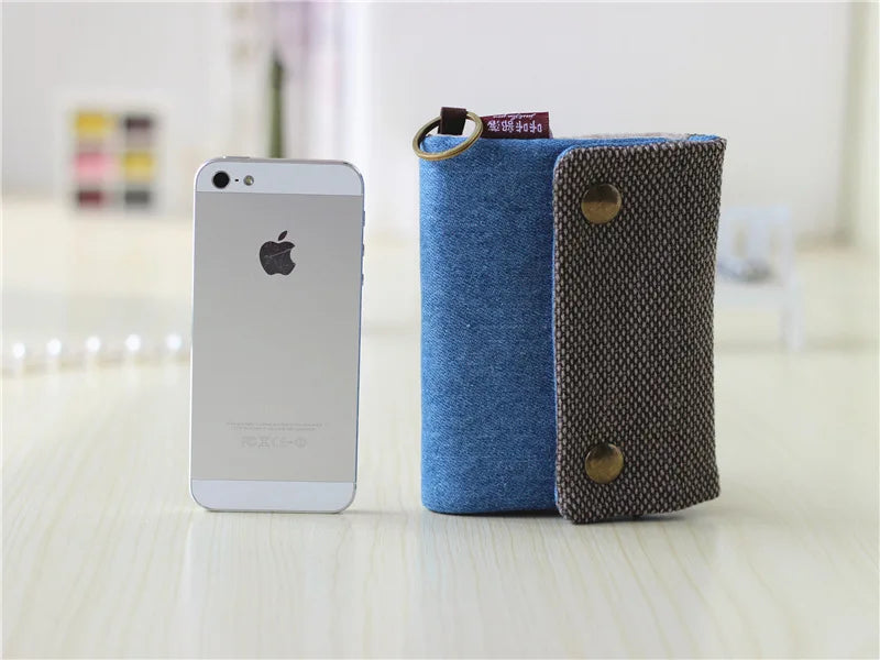 Handmade Three-Fold Fabric Wallet - Multi-Function Zipper Purse for Teens and Adults - ZOOMNSTORE