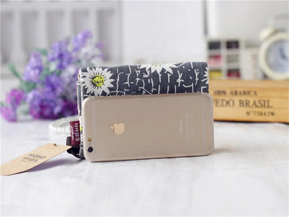 Handmade Three-Fold Fabric Wallet - Multi-Function Zipper Purse for Teens and Adults - ZOOMNSTORE