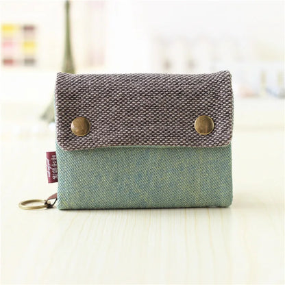 Handmade Three-Fold Fabric Wallet - Multi-Function Zipper Purse for Teens and Adults - ZOOMNSTORE