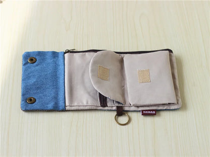 Handmade Three-Fold Fabric Wallet - Multi-Function Zipper Purse for Teens and Adults - ZOOMNSTORE