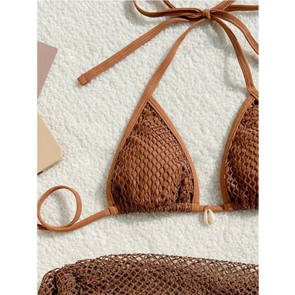 Three-Piece Womens Bikini Set - Sexy Beach Swimsuit for Pool  Sun - ZOOMNSTORE