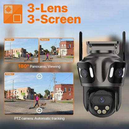 4K Outdoor PTZ WiFi IP Camera - Dual Lens with AI Human Detection IP66 Waterproof CCTV - ZOOMNSTORE
