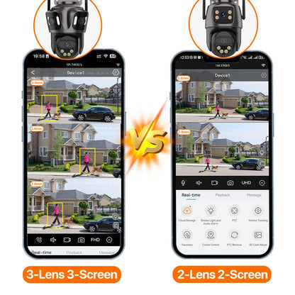 4K Outdoor PTZ WiFi IP Camera - Dual Lens with AI Human Detection IP66 Waterproof CCTV - ZOOMNSTORE