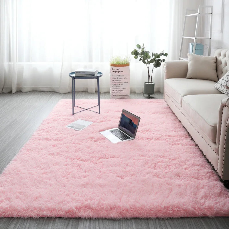 Modern Tie-Dye Silk Wool Floor Mat - Non-Slip Stain-Resistant Carpet for Living Room  Bedroom - ZOOMNSTORE