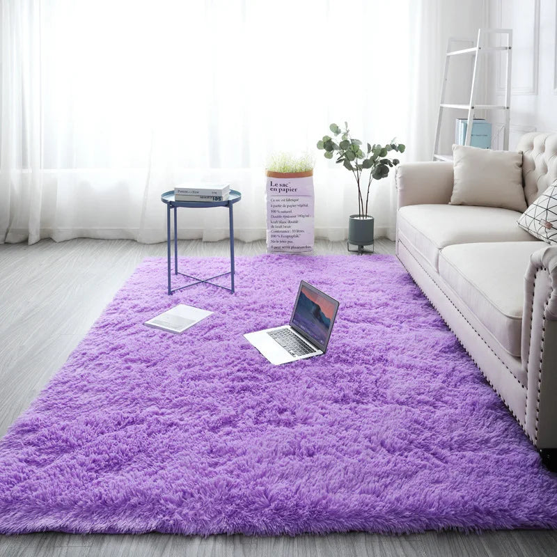 Modern Tie-Dye Silk Wool Floor Mat - Non-Slip Stain-Resistant Carpet for Living Room  Bedroom - ZOOMNSTORE