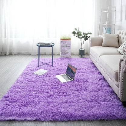 Modern Tie-Dye Silk Wool Floor Mat - Non-Slip Stain-Resistant Carpet for Living Room  Bedroom - ZOOMNSTORE