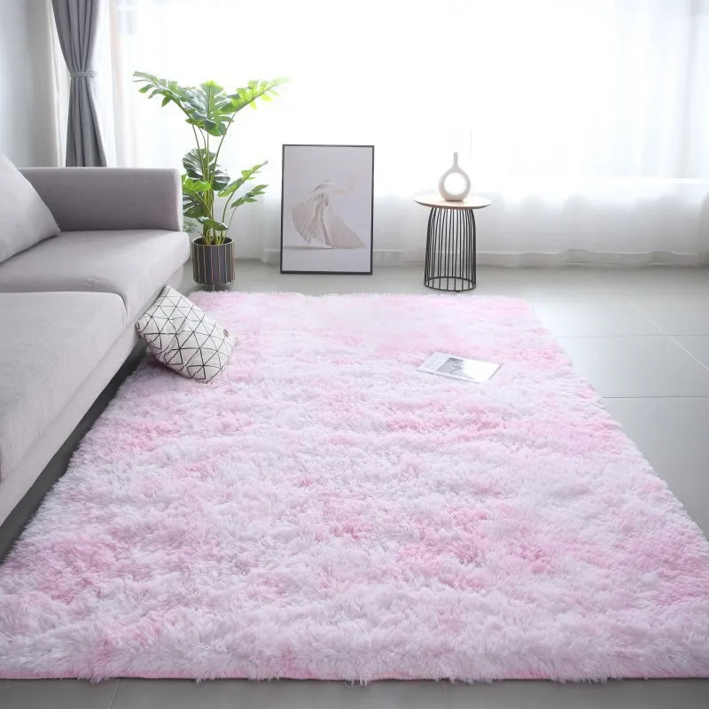Modern Tie-Dye Silk Wool Floor Mat - Non-Slip Stain-Resistant Carpet for Living Room  Bedroom - ZOOMNSTORE