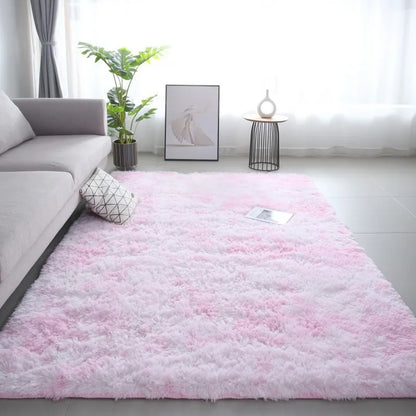 Modern Tie-Dye Silk Wool Floor Mat - Non-Slip Stain-Resistant Carpet for Living Room  Bedroom - ZOOMNSTORE