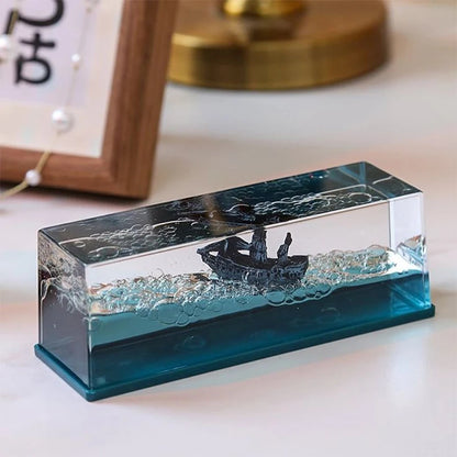 Titanic Black Pearl Drifting Ship Ornament - Dinosaur Era Style Desktop Decoration Gift - ZOOMNSTORE