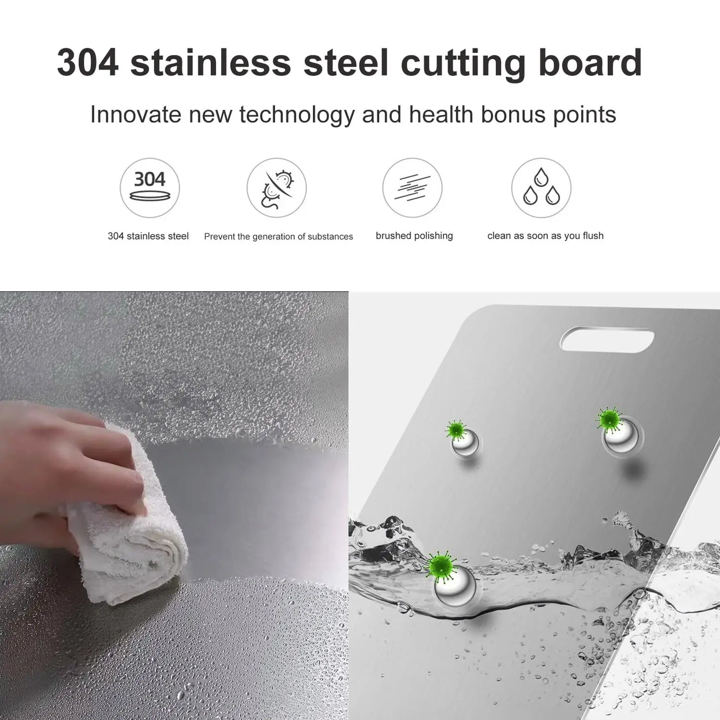 Titanium Cutting Board - Double-Sided Stainless Steel Chopping Board for Meat  Fruit - ZOOMNSTORE