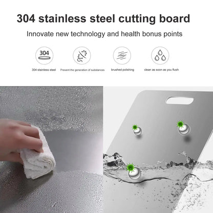 Titanium Cutting Board - Double-Sided Stainless Steel Chopping Board for Meat  Fruit - ZOOMNSTORE