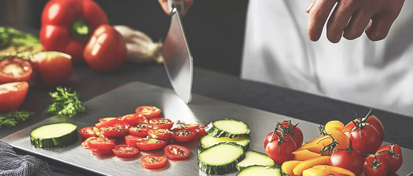 Titanium Cutting Board - Double-Sided Stainless Steel Chopping Board for Meat  Fruit - ZOOMNSTORE