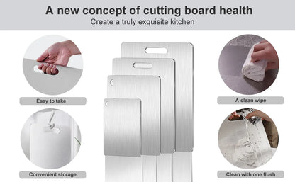 Titanium Cutting Board - Double-Sided Stainless Steel Chopping Board for Meat  Fruit - ZOOMNSTORE