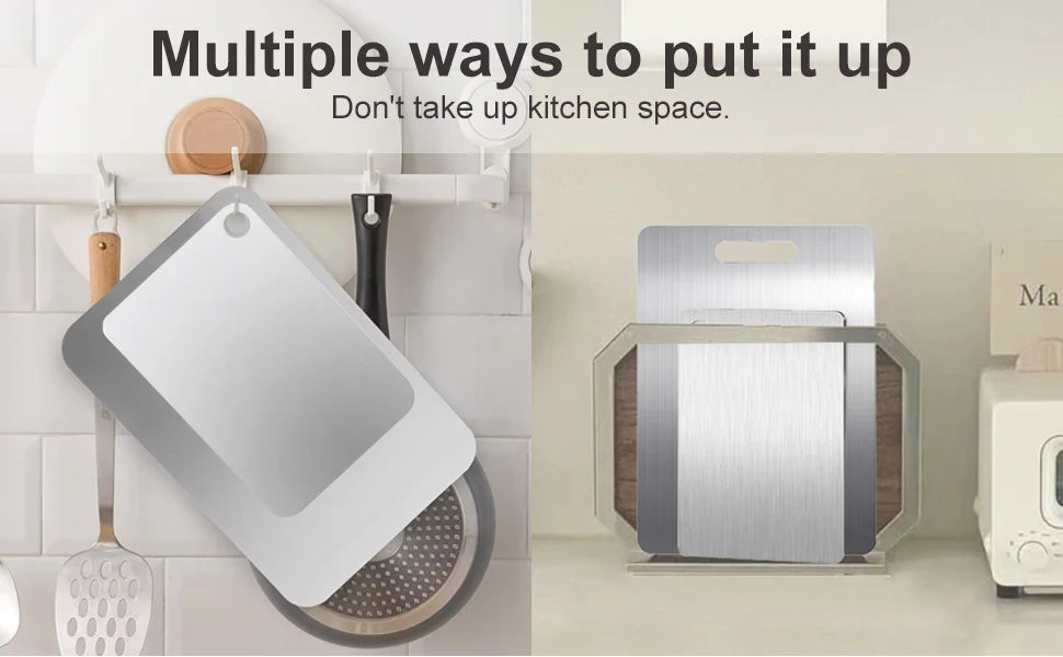 Titanium Cutting Board - Double-Sided Stainless Steel Chopping Board for Meat  Fruit - ZOOMNSTORE