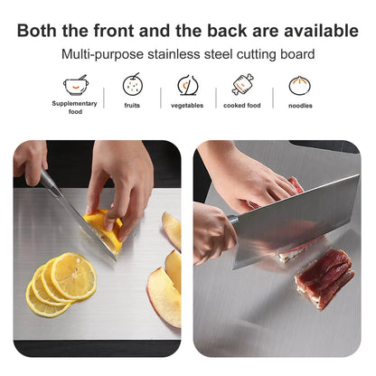 Titanium Cutting Board - Double-Sided Stainless Steel Chopping Board for Meat  Fruit - ZOOMNSTORE