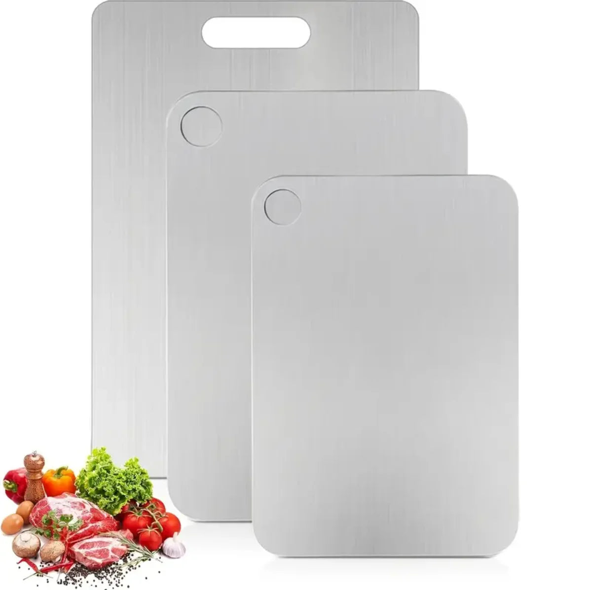 Titanium Cutting Board - Double-Sided Stainless Steel Chopping Board for Meat  Fruit - ZOOMNSTORE