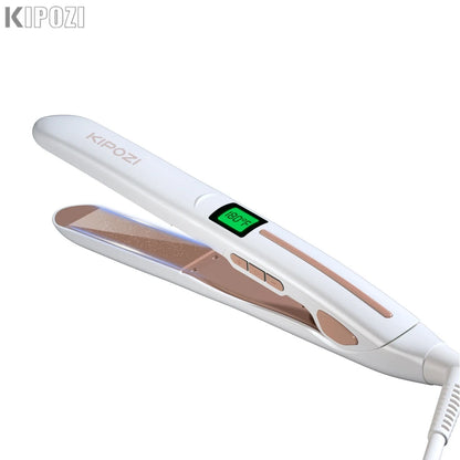 Titanium Flat Iron - Professional Hair Straightener With Digital LCD Display & Wide Plates - ZOOMNSTORE