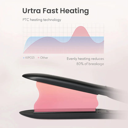 Titanium Flat Iron - Professional Hair Straightener With Digital LCD Display & Wide Plates - ZOOMNSTORE