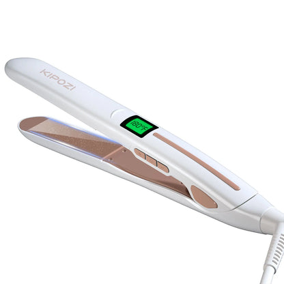 Titanium Flat Iron - Professional Hair Straightener With Digital LCD Display & Wide Plates - ZOOMNSTORE