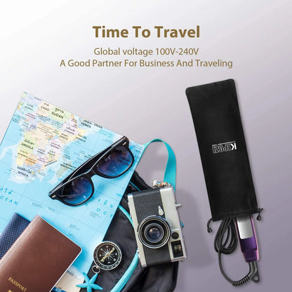 Titanium Hair Straightener - Professional Flat Iron with Digital LCD Display & Dual Voltage - ZOOMNSTORE