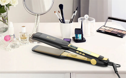 Titanium Hair Straightener - Professional Flat Iron with Digital LCD Display & Dual Voltage - ZOOMNSTORE
