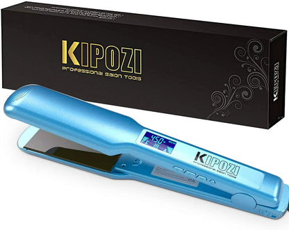 Titanium Hair Straightener - Professional Flat Iron with Digital LCD Display & Dual Voltage - ZOOMNSTORE