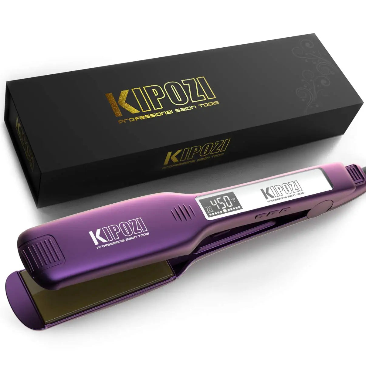 Titanium Hair Straightener - Professional Flat Iron with Digital LCD Display & Dual Voltage - ZOOMNSTORE