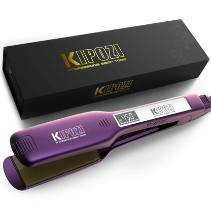 Titanium Hair Straightener - Professional Flat Iron with Digital LCD Display & Dual Voltage - ZOOMNSTORE
